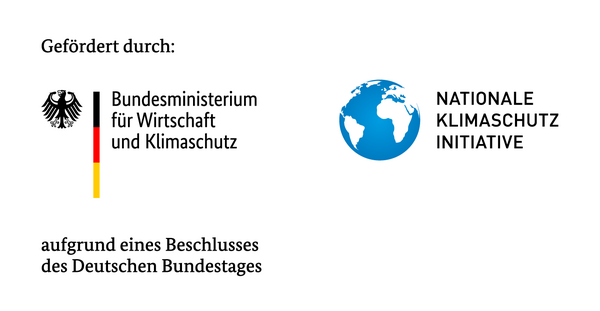 Bild vergrößern: Blaue Weltkugel mit der berschrift: "Nationale Klimaschutz Initiative". Daneben steht: "Gefrdert durch: Bundesministerium fr Umwelt. Naturschutz und nukleare Sicherheit. Aufgrund eines Beschlusses des deutschen Bundestages".