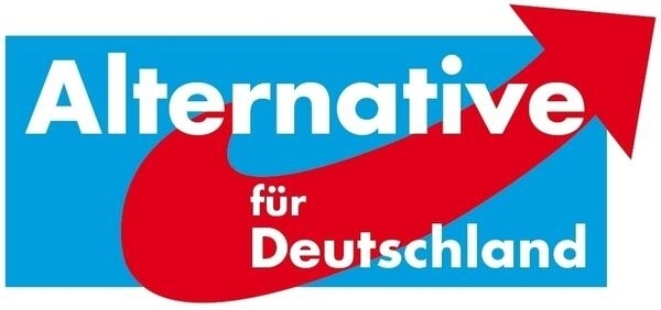 Bild vergrößern: Auf einem blau roten Hintergrund steht in weien Buchstaben "Alternative fr Deutschland".